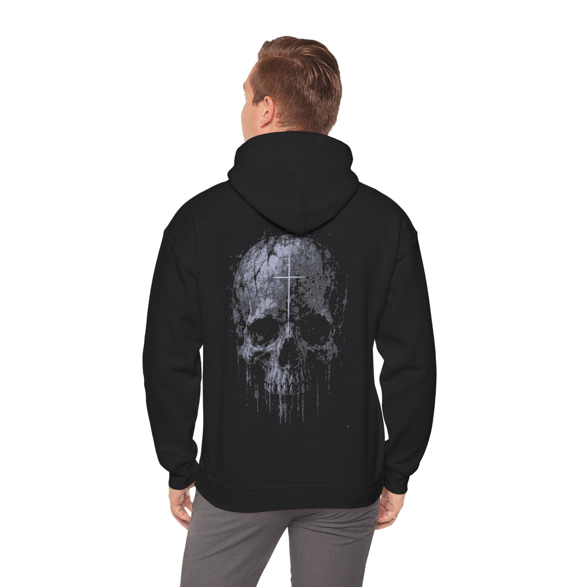 Skull and Cross Hoodie — Gothic Grunge Back Print Sweatshirt