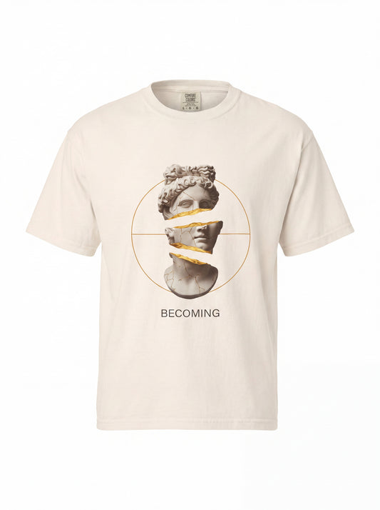 Marble Statue Tee — Unfinished Sculpture Art Graphic Shirt