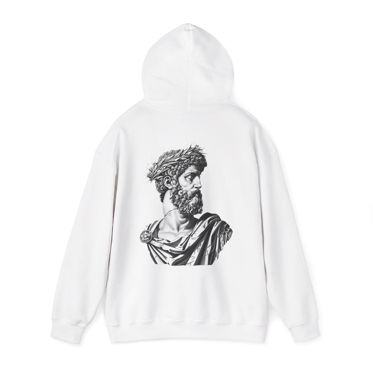 Classical Statue Hoodie — Roman Bust Graphic Back Print