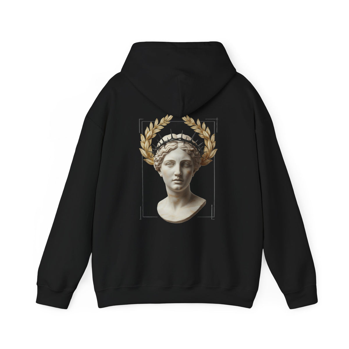 Laurel Relief Hoodie — Carved Roman Bust Classical Sweatshirt