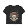 Skull and Roses Baby Tee — Memento Vivere Cropped Gothic Top