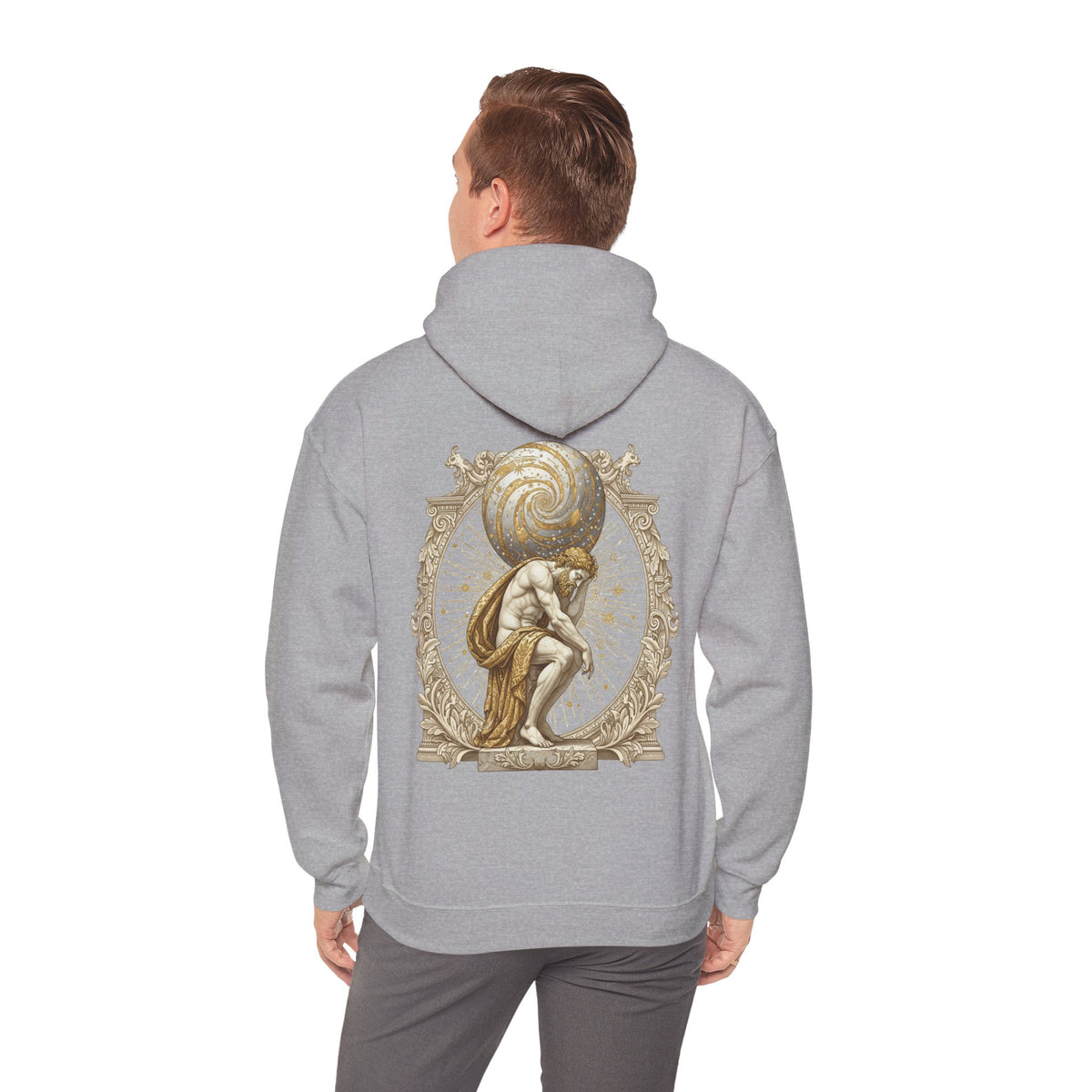 Atlas Hoodie — Greek Titan Mythology Statue Back Print
