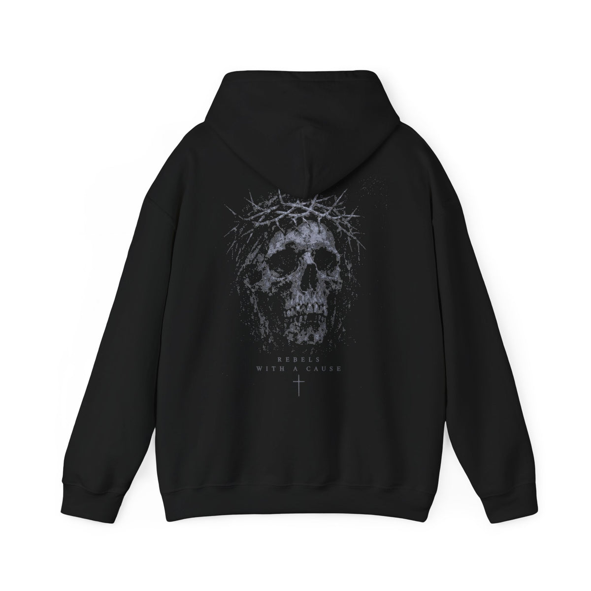 Crown of Thorns Skull Hoodie — Memento Mori Gothic Back Print