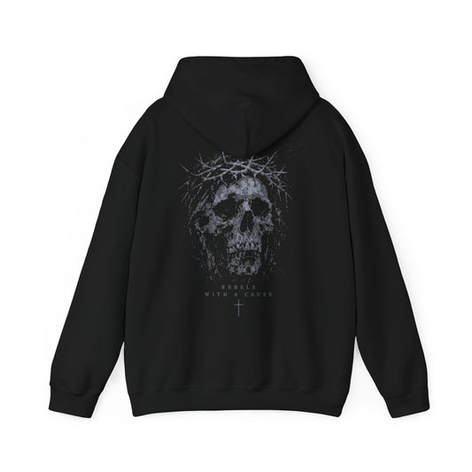 Crown of Thorns Skull Hoodie — Memento Mori Gothic Back Print