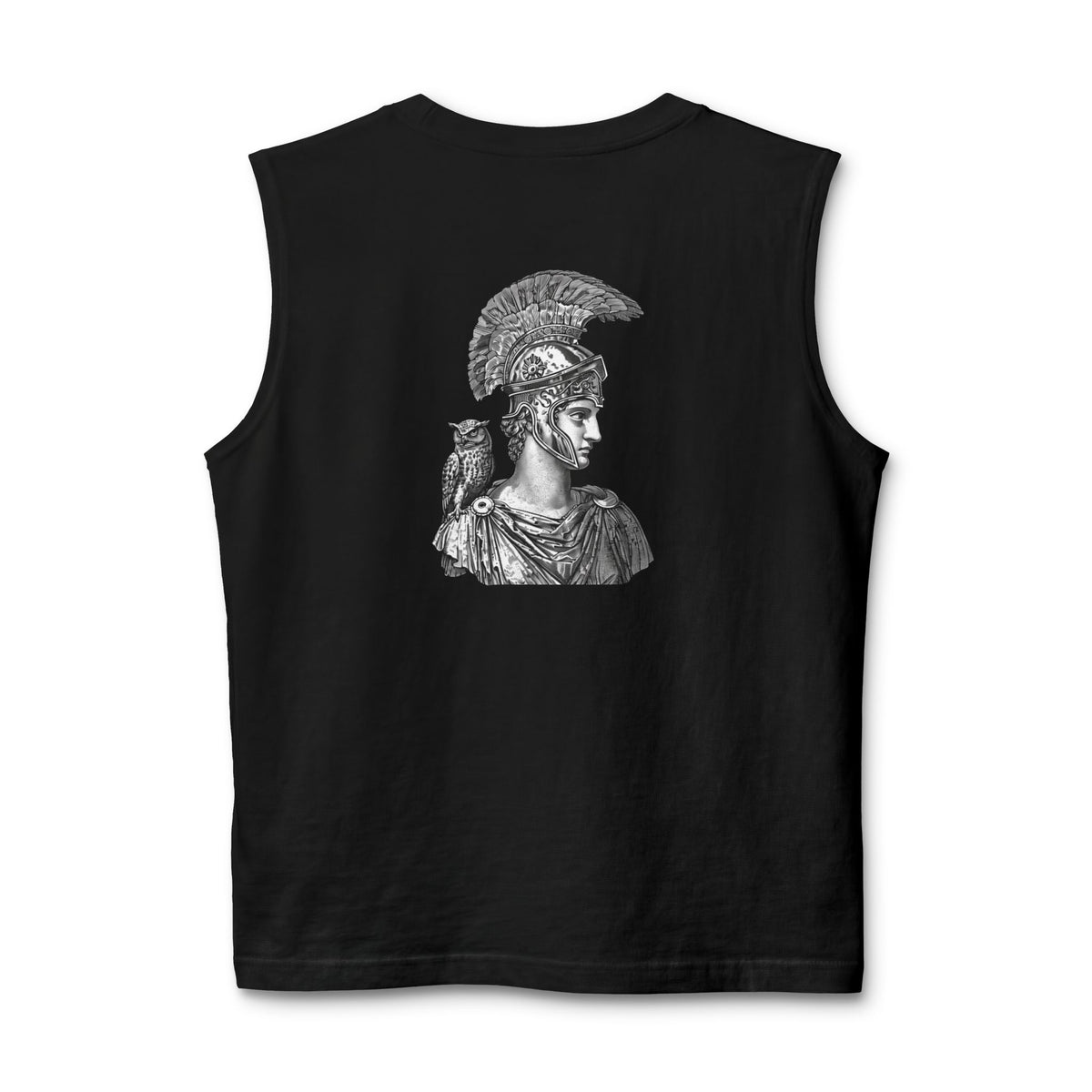 Ancient Greek Warrior Muscle Tank – Athena Helmet Back Print