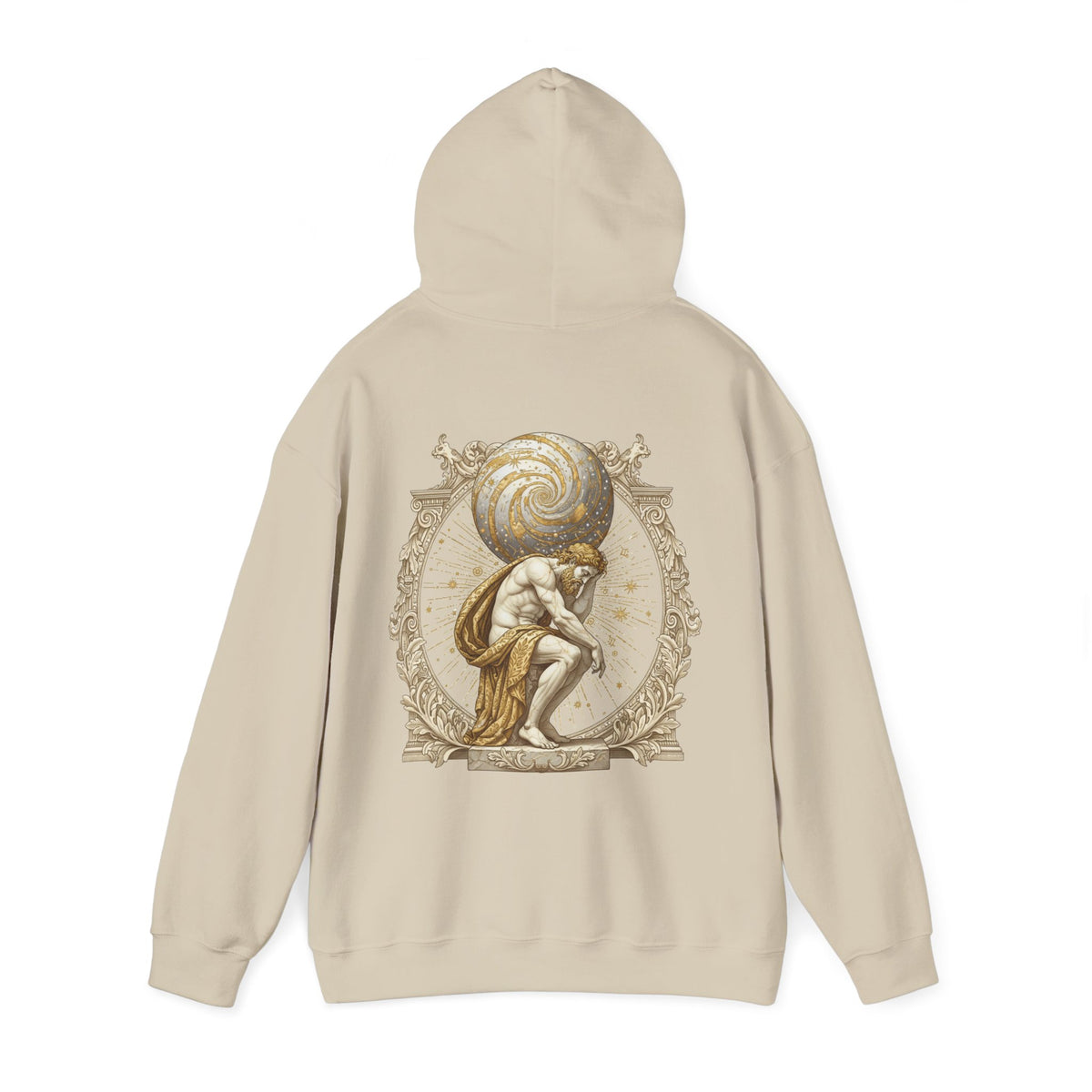 Atlas Hoodie — Greek Titan Mythology Statue Back Print