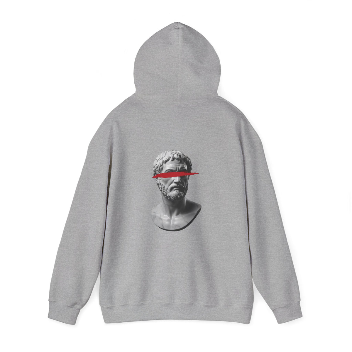Greek Bust Hoodie — Red Slash Classical Statue Streetwear