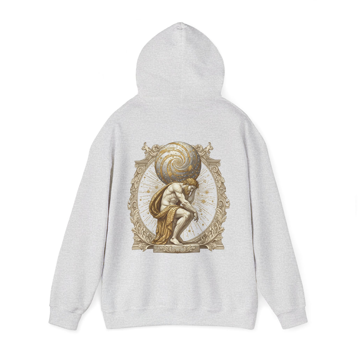 Atlas Hoodie — Greek Titan Mythology Statue Back Print