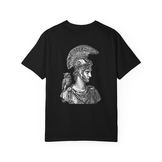 Athena Vintage Helmet T-Shirt — Classical Goddess Illustration Tee
