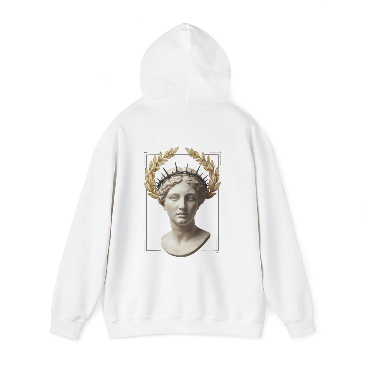 Laurel Relief Hoodie — Carved Roman Bust Classical Sweatshirt