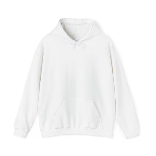 Skull crowned in roses with faded wings printed on the back of a heavyweight cotton-blend hoodie