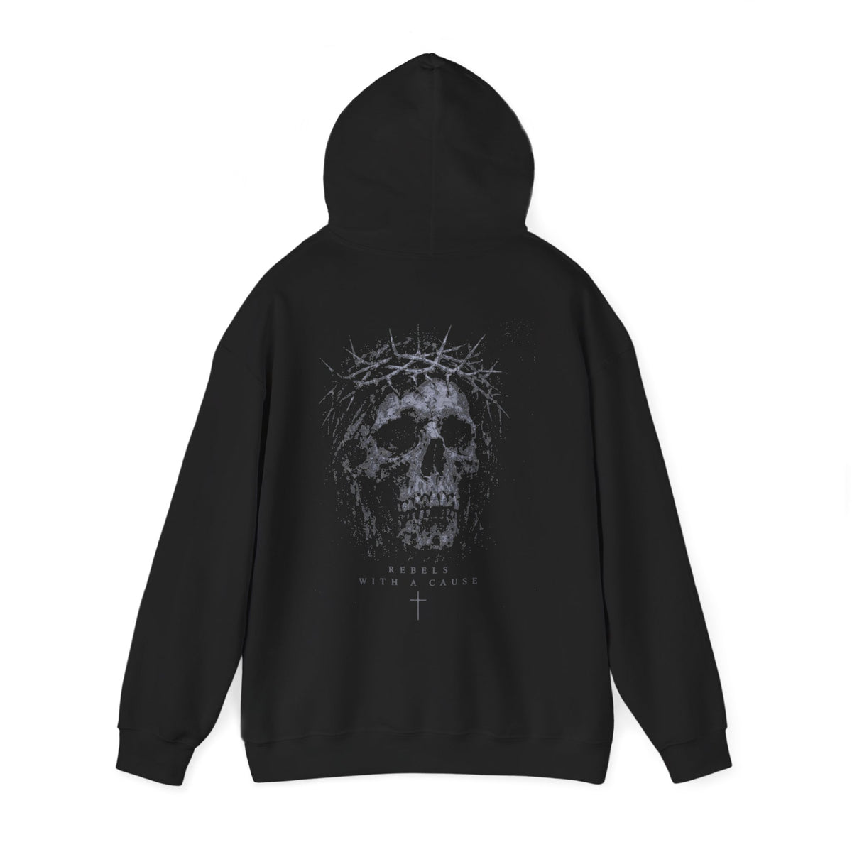 Crown of Thorns Skull Hoodie — Memento Mori Gothic Back Print