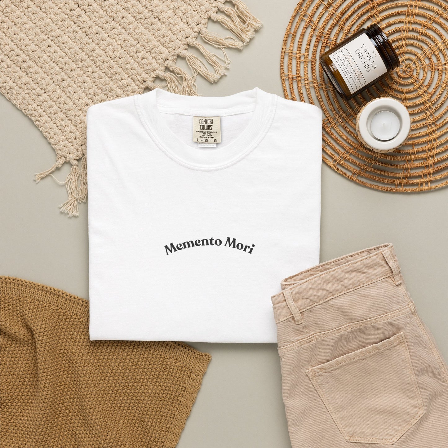 Memento Mori Tee — Skull & Roses Back Print