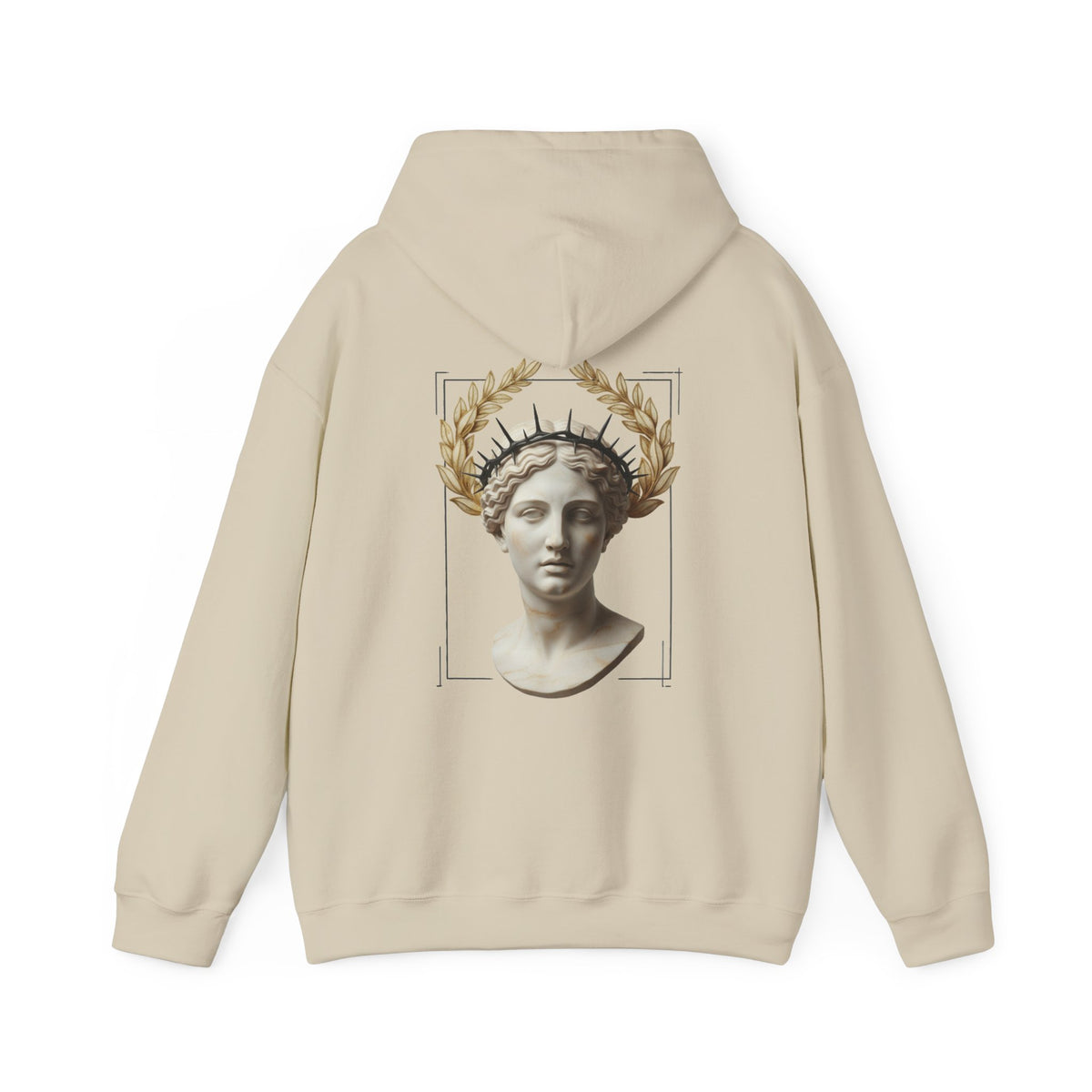 Laurel Relief Hoodie — Carved Roman Bust Classical Sweatshirt