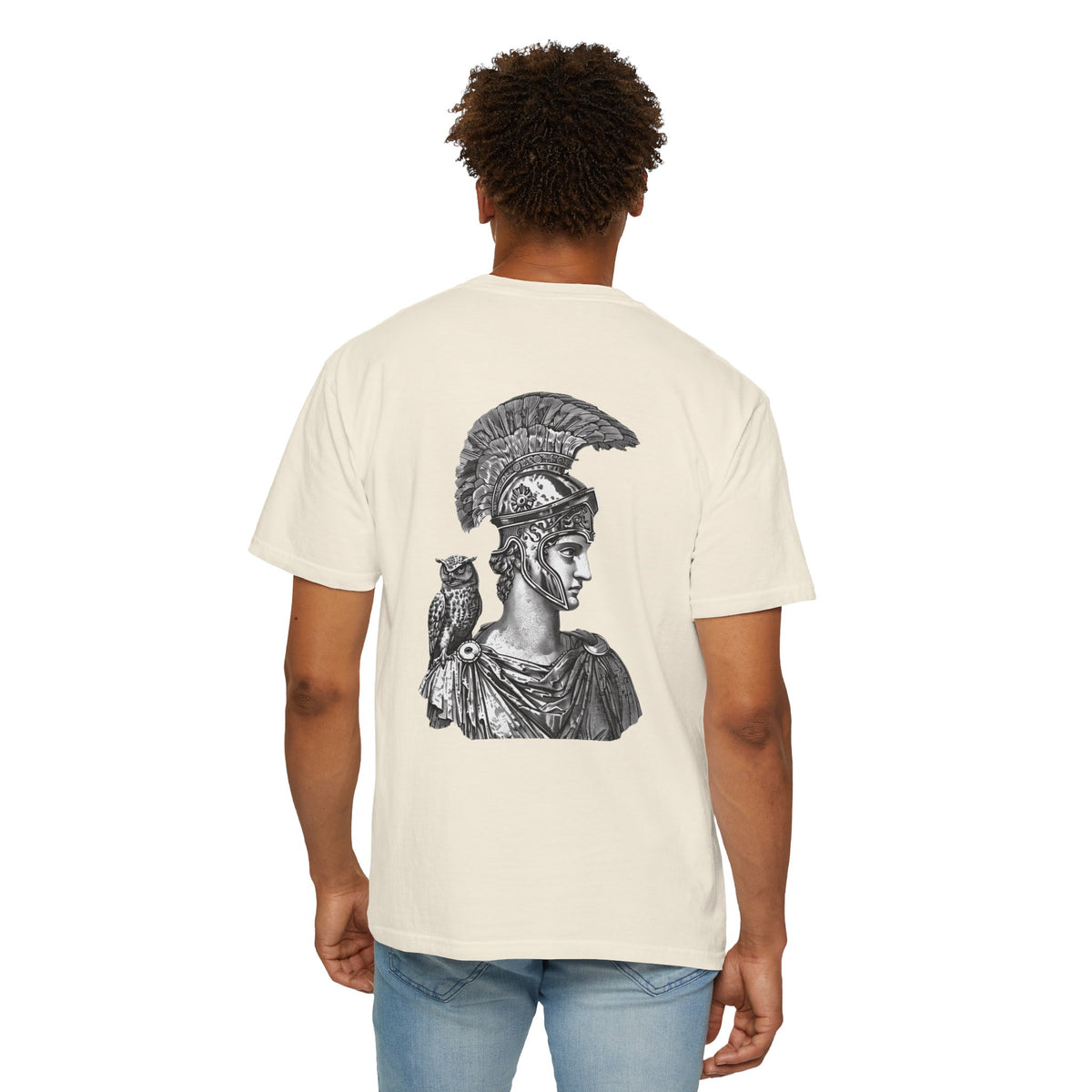 Athena Vintage Helmet T-Shirt — Classical Goddess Illustration Tee