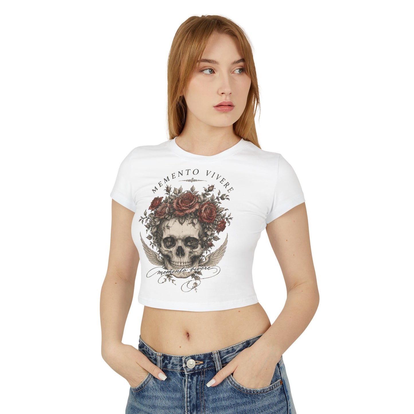 Skull & Roses Baby Tee — Memento Vivere