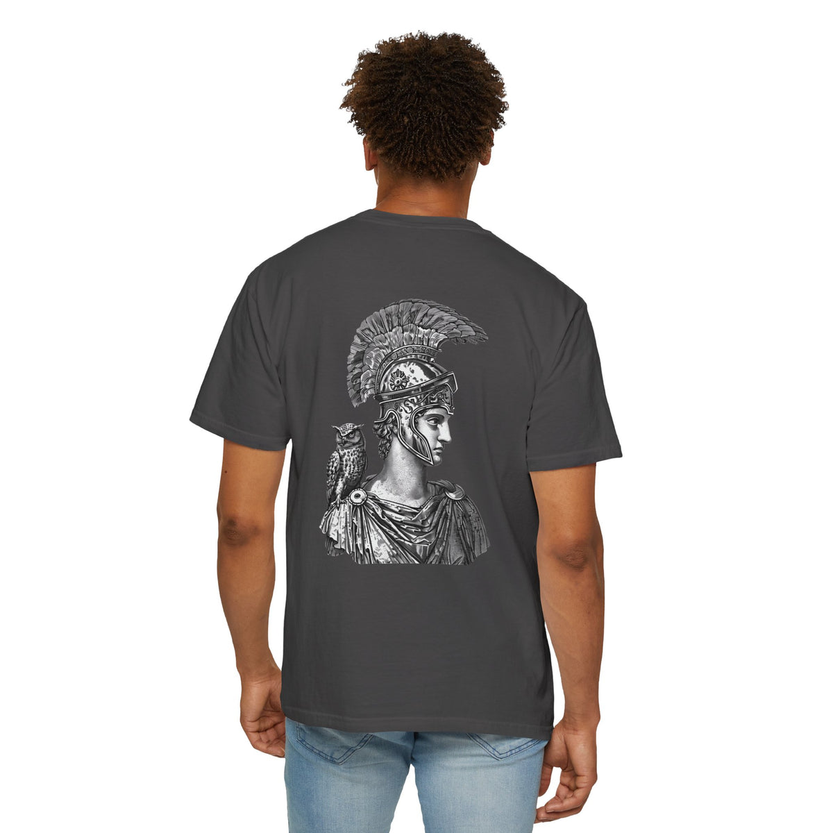 Athena Vintage Helmet T-Shirt — Classical Goddess Illustration Tee