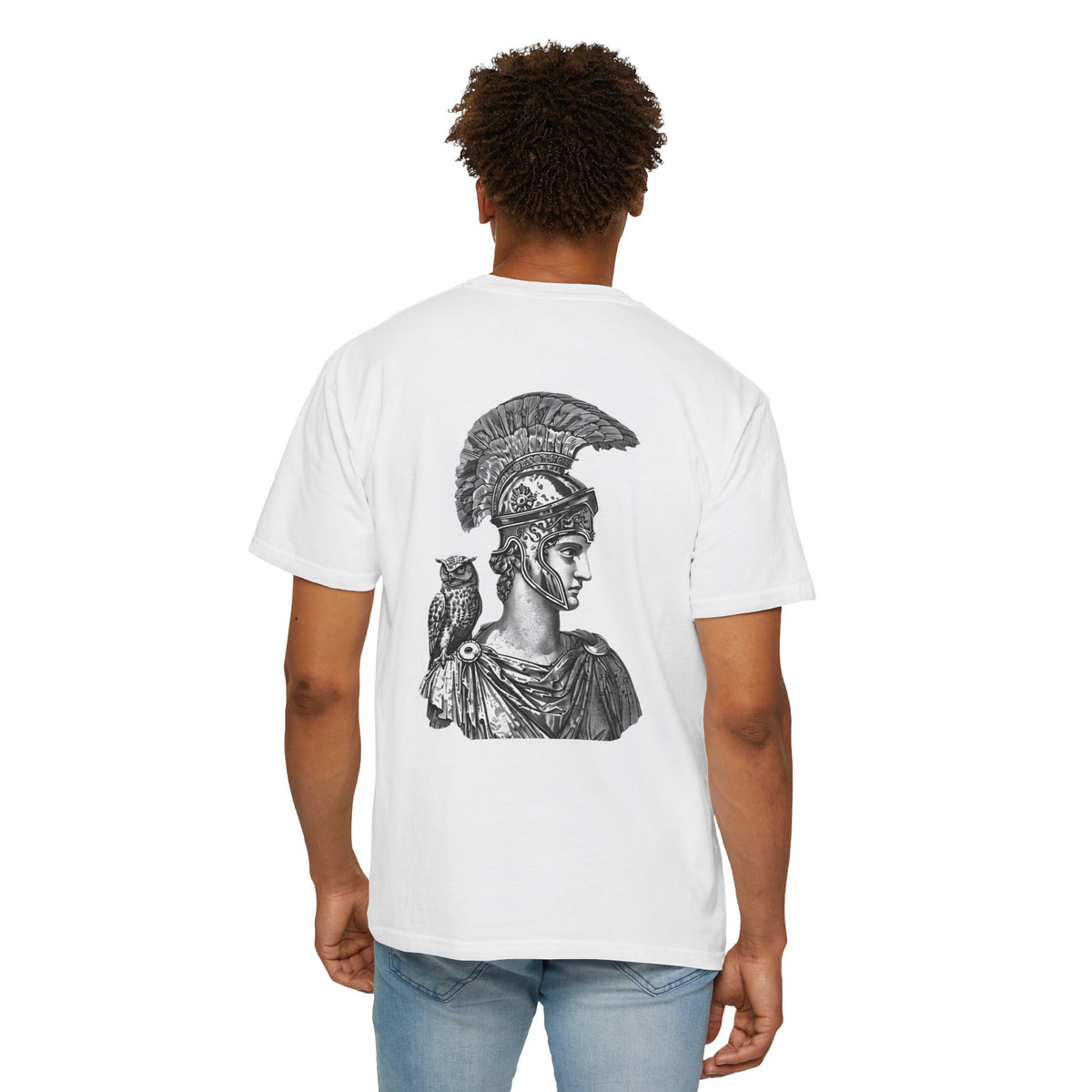 Athena Vintage Helmet T-Shirt — Classical Goddess Illustration Tee