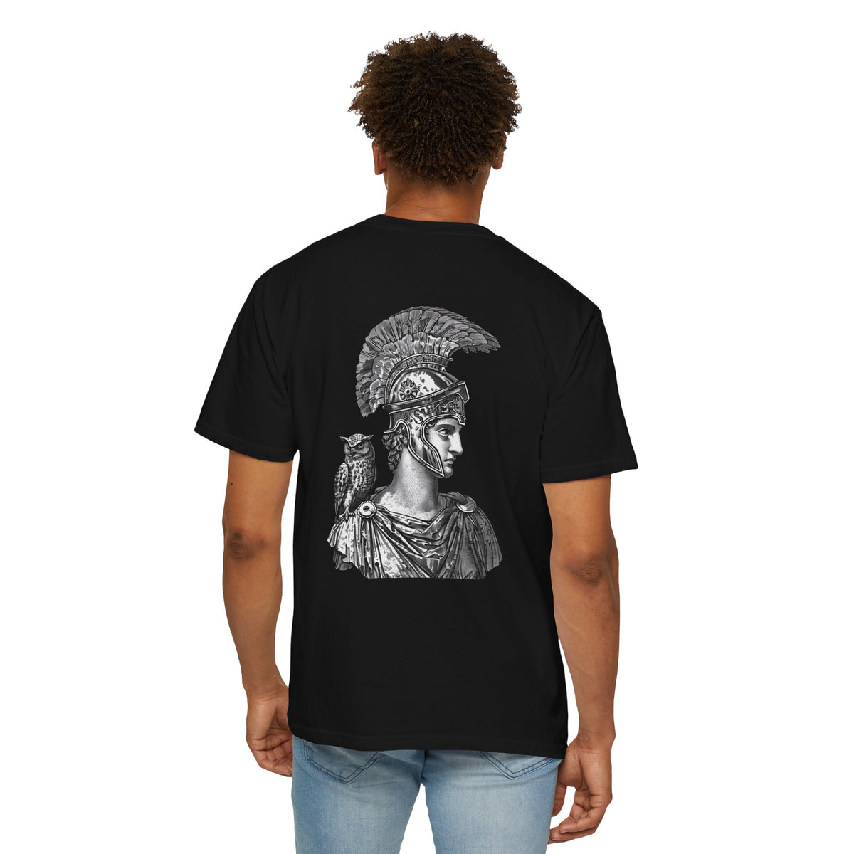 Athena Vintage Helmet T-Shirt — Classical Goddess Illustration Tee