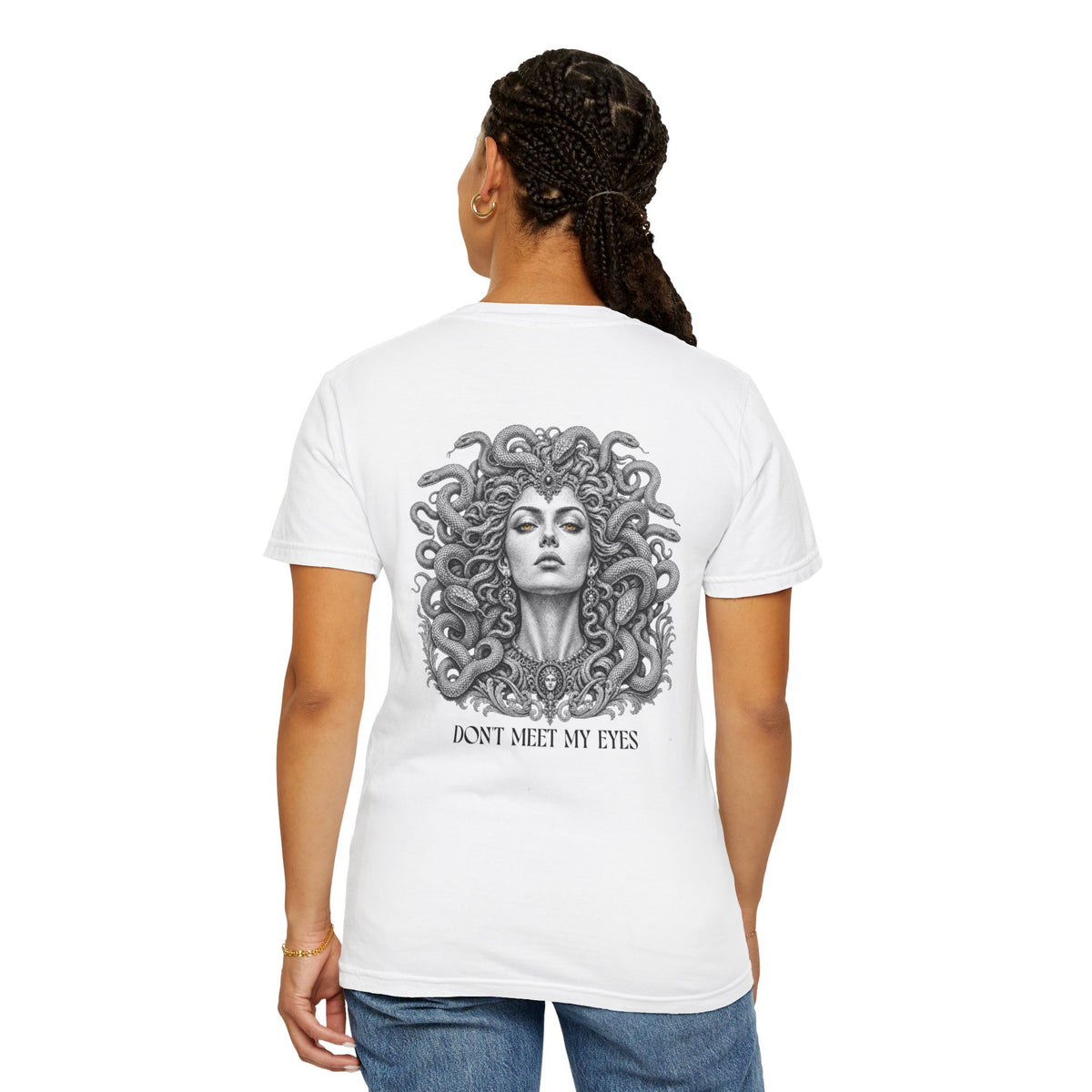 Medusa Tee — Greek Mythology Gorgon Back Print Graphic Shirt