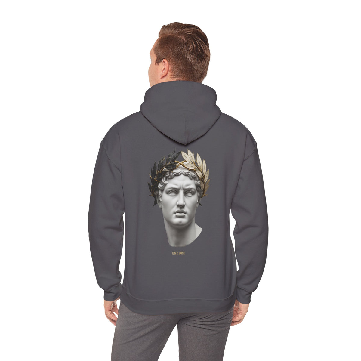 Roman Bust Hoodie — Laurel Crown Classical Statue Print