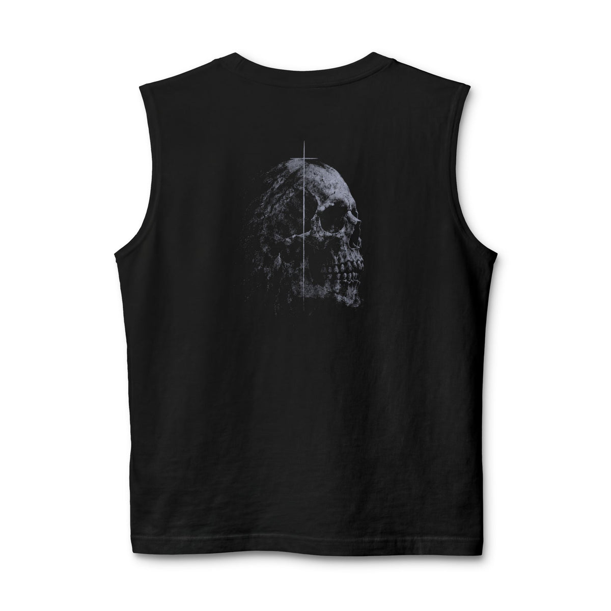 Distressed Skull Muscle Tank — Faded Gothic Back Print