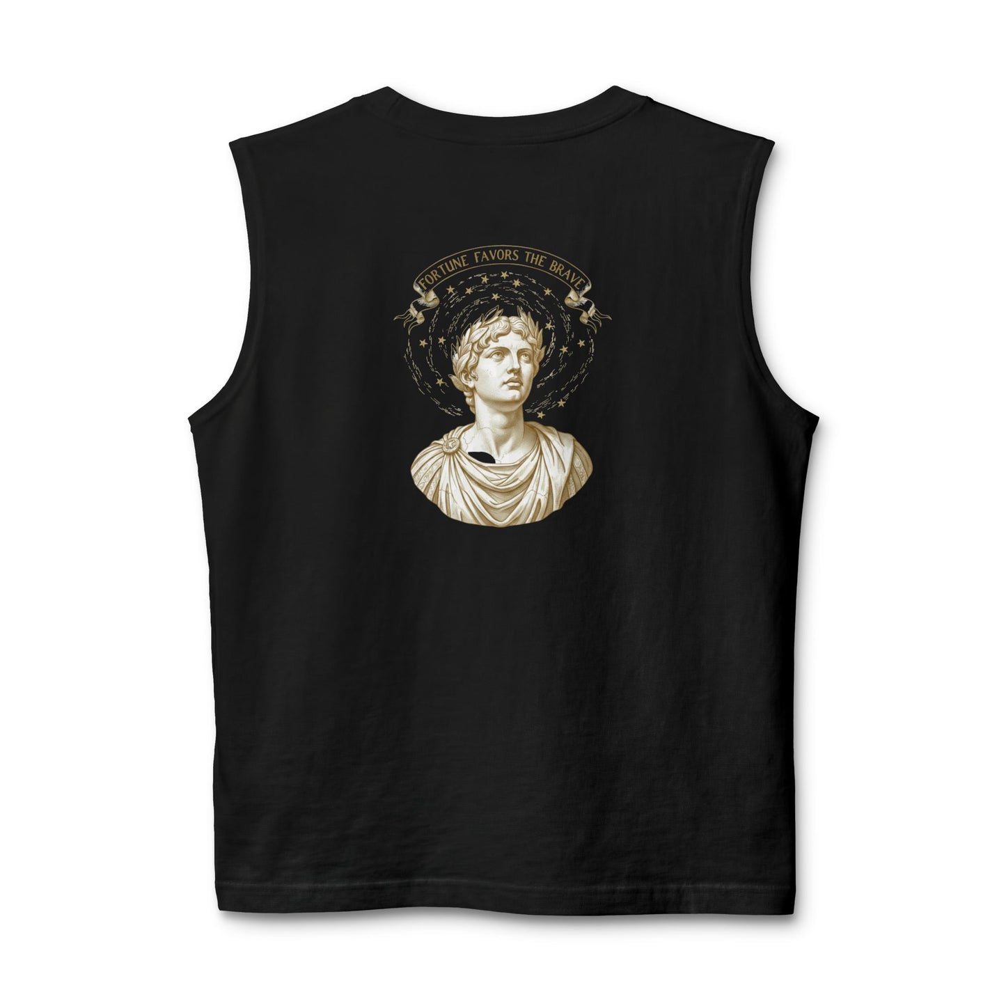 Roman bust portrait printed on the back of a ring-spun cotton tank top
