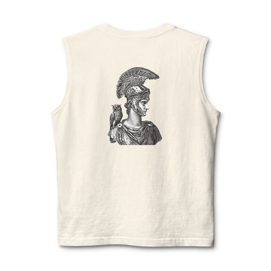 Ancient Greek Warrior Muscle Tank – Athena Helmet Back Print