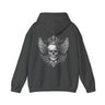 Skull Crown Hoodie - Gothic Winged Skull Pullover