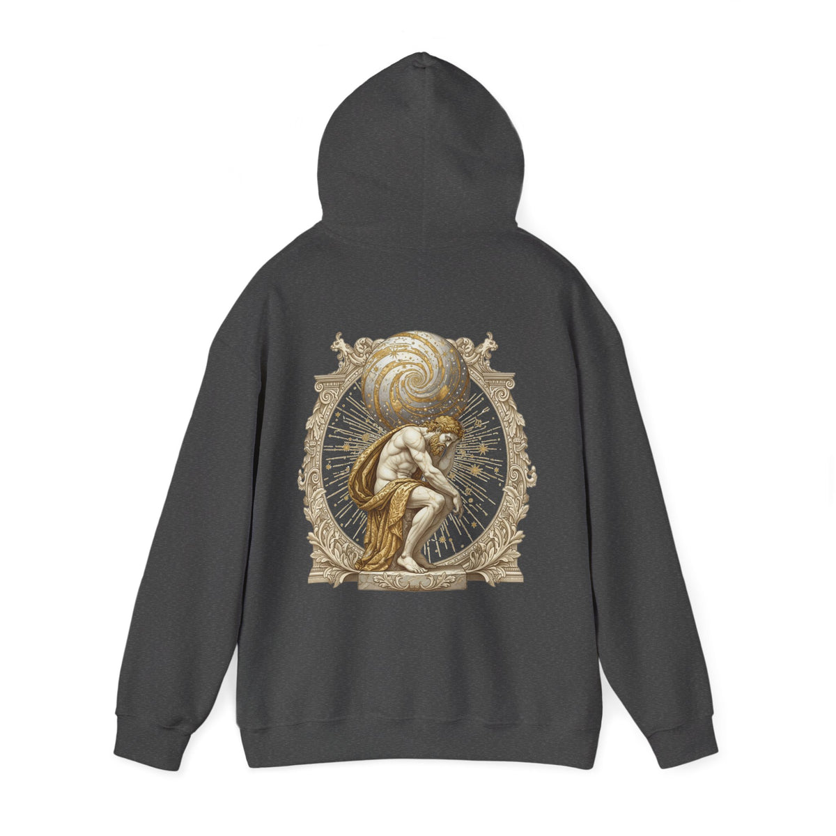 Atlas Hoodie — Greek Titan Mythology Statue Back Print