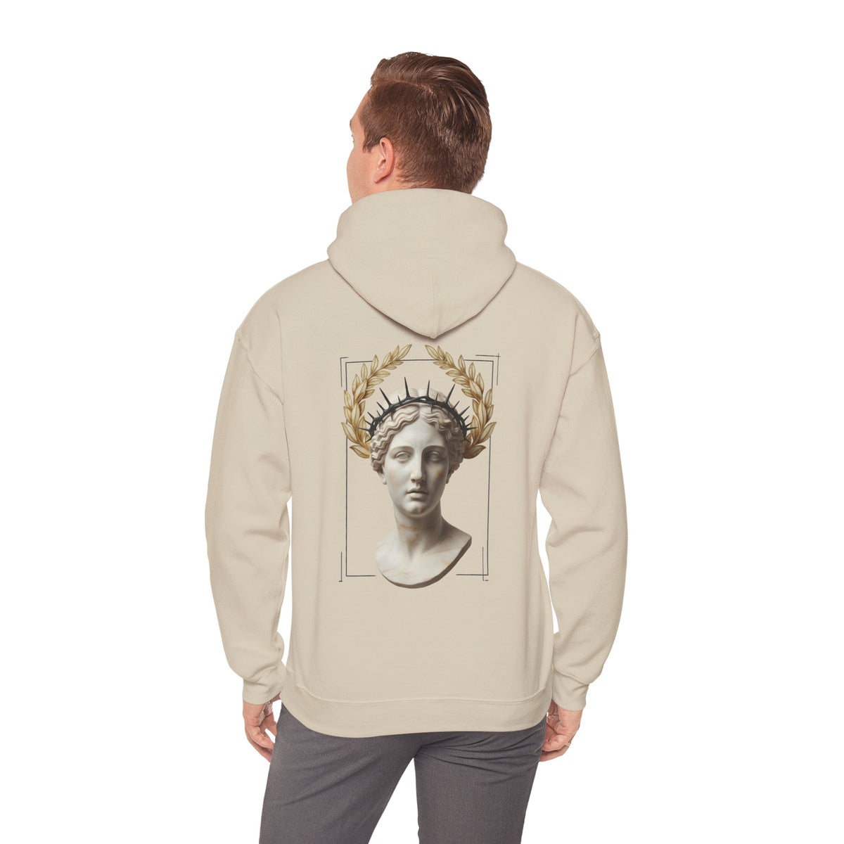 Laurel Relief Hoodie — Carved Roman Bust Classical Sweatshirt