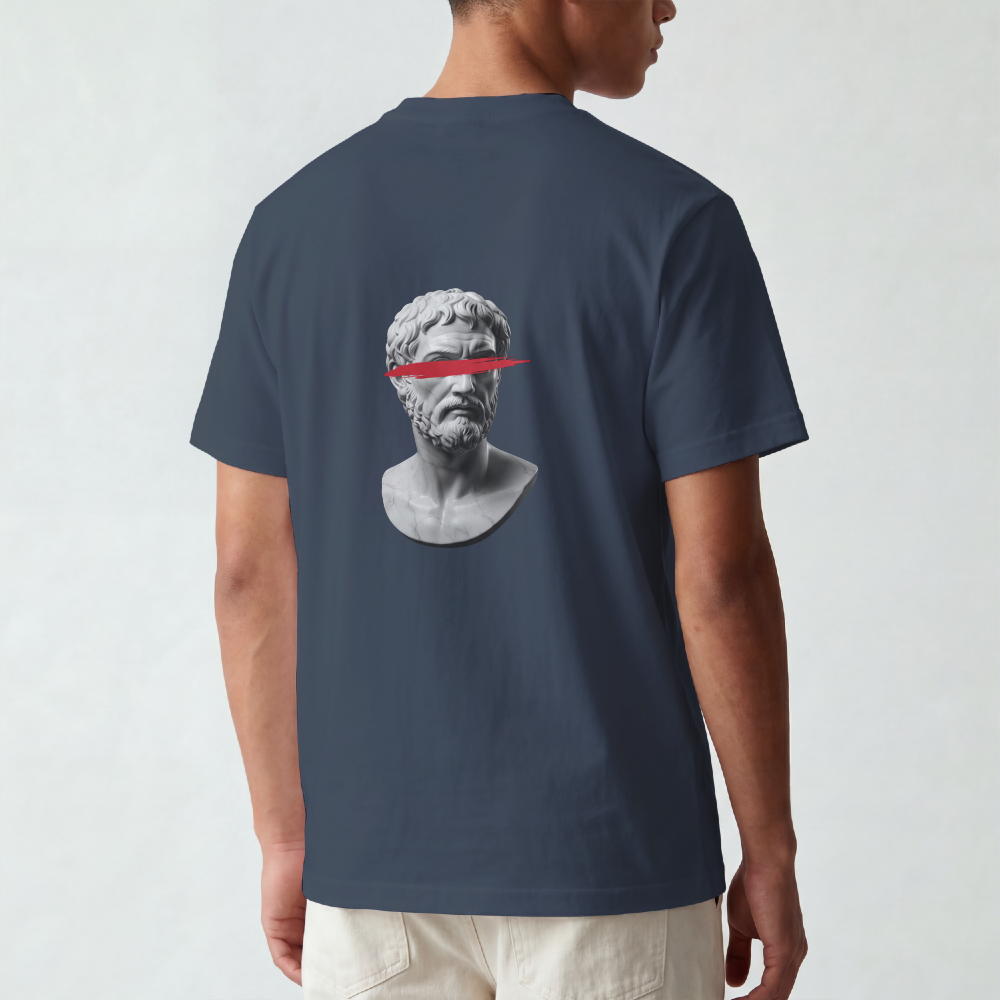 Greek Bust Tee — Red Slash