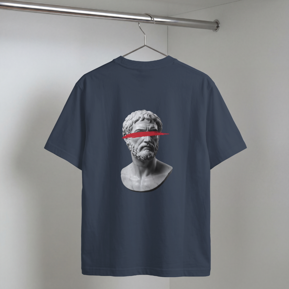 Greek Bust Tee — Red Slash