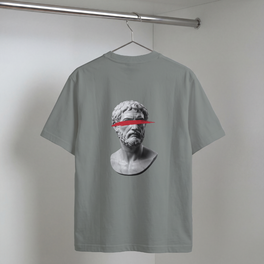 Greek Bust Tee — Red Slash