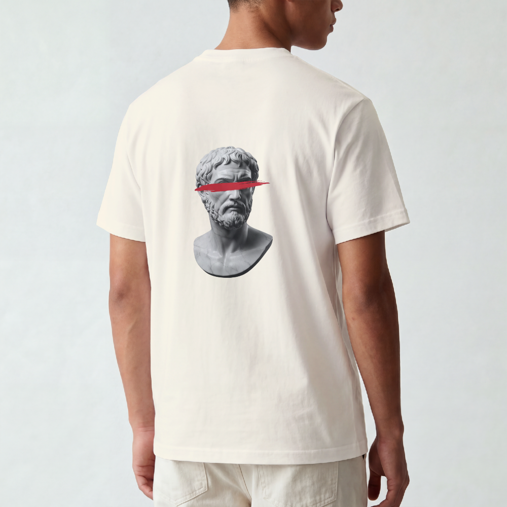Greek Bust Tee — Red Slash