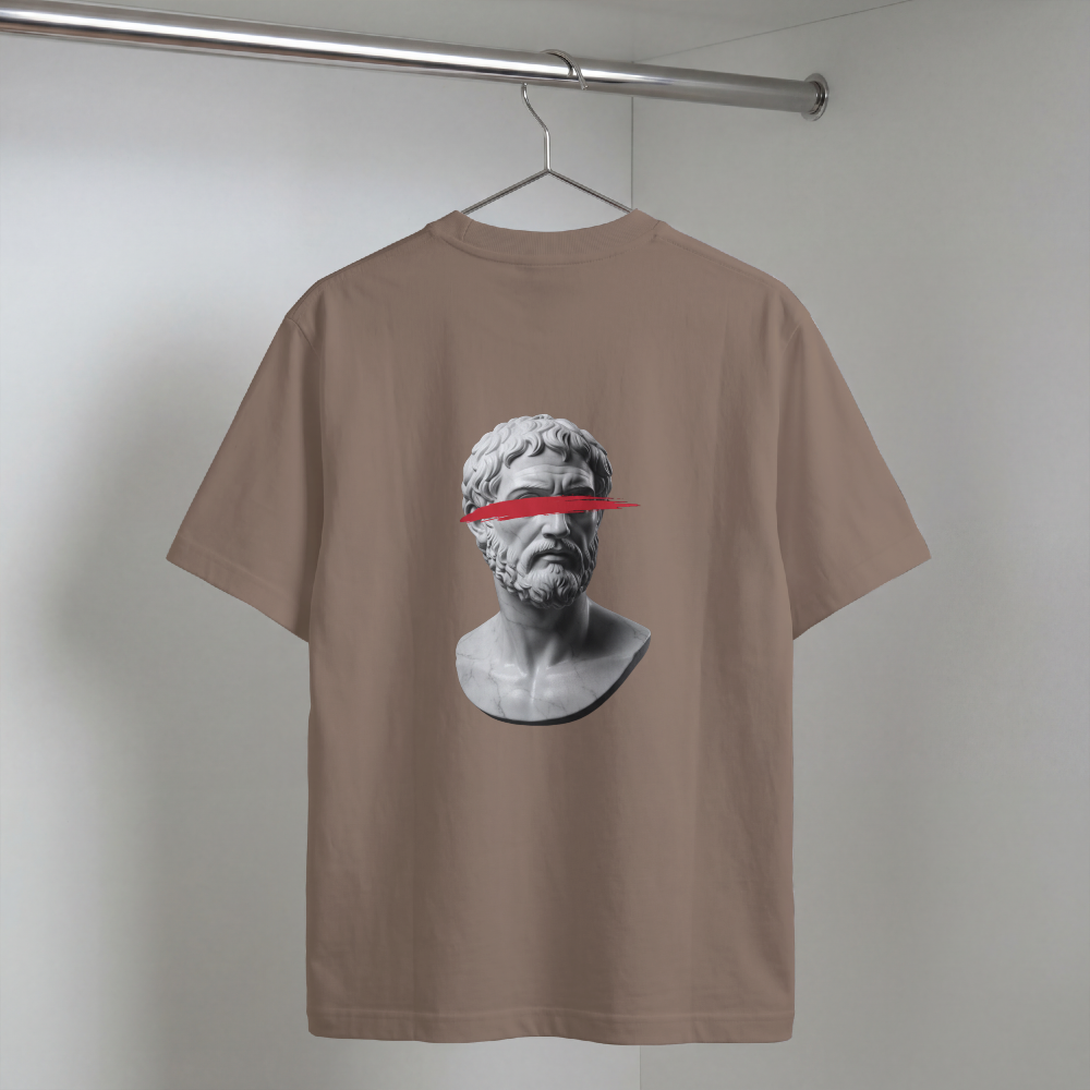 Greek Bust Tee — Red Slash