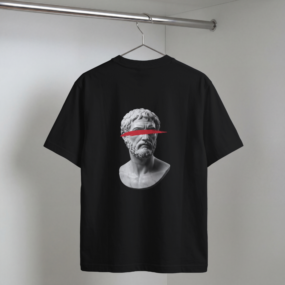 Greek Bust Tee — Red Slash
