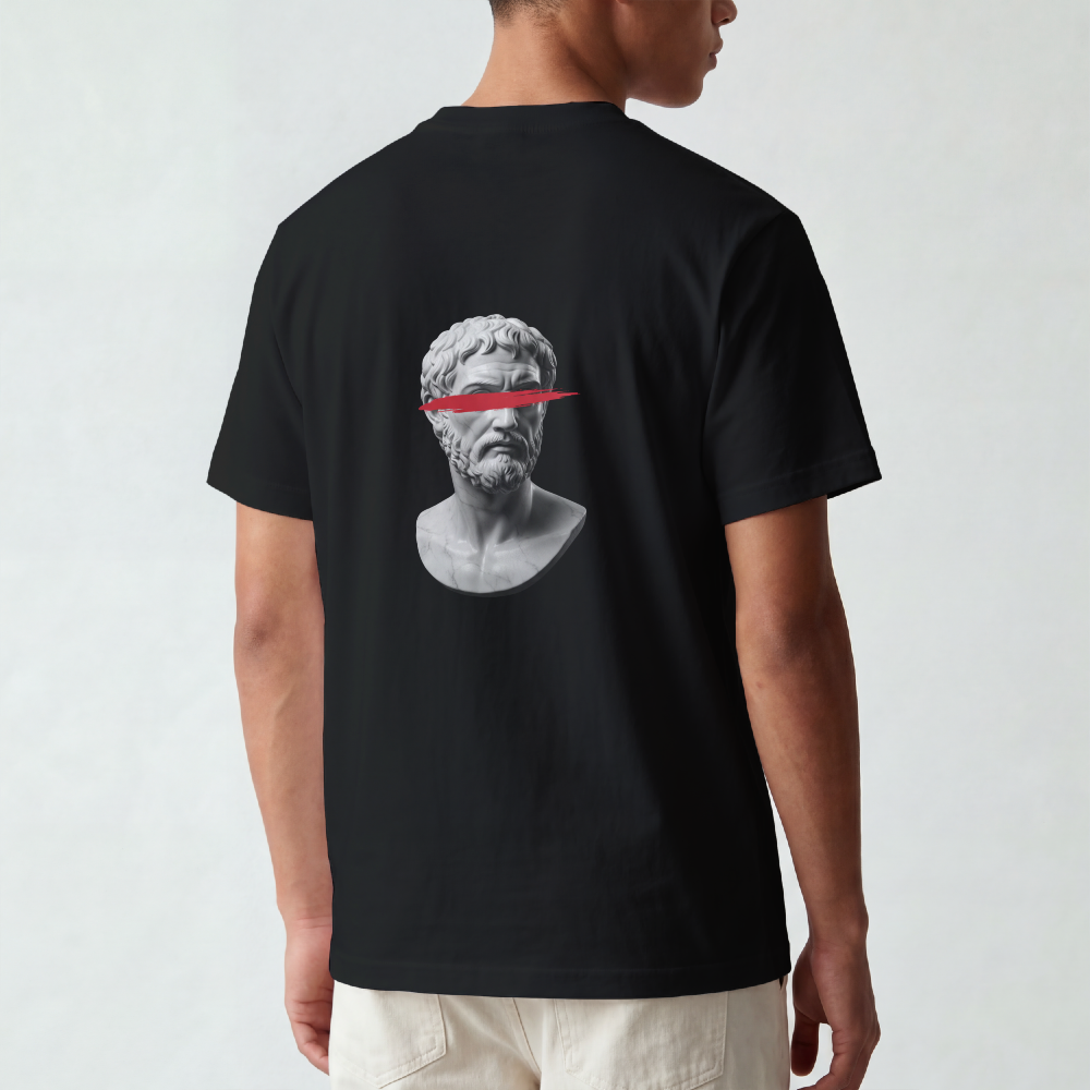 Greek Bust Tee — Red Slash