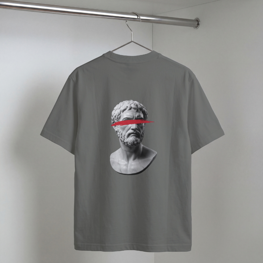 Greek Bust Tee — Red Slash