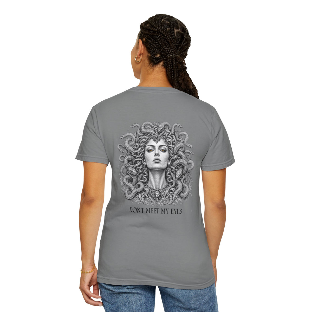 Medusa Tee — Greek Mythology Gorgon Back Print Graphic Shirt