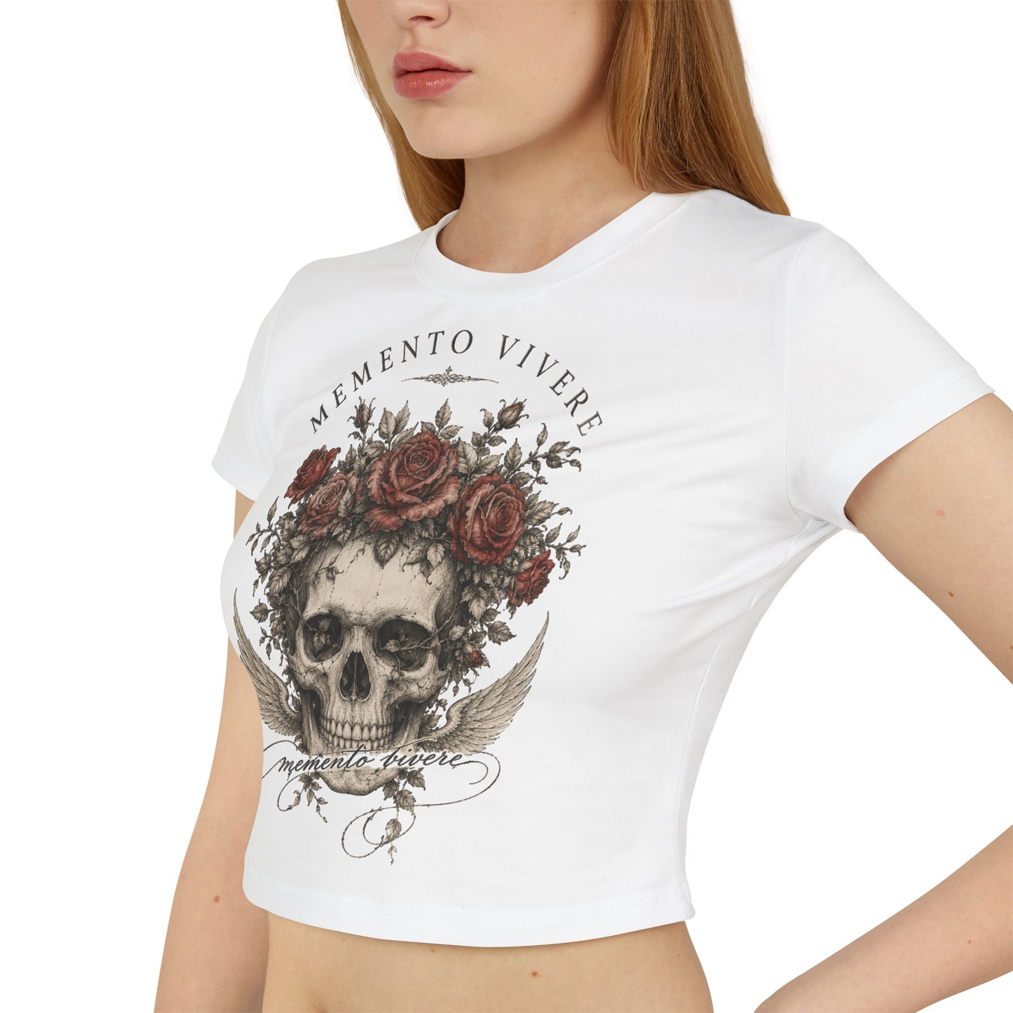 Skull & Roses Baby Tee — Memento Vivere