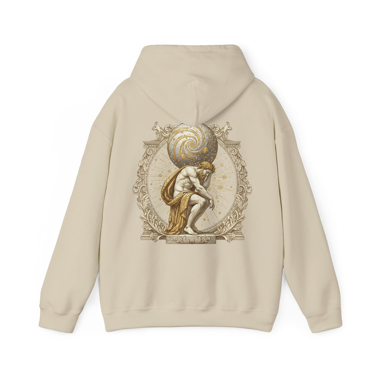 Atlas Hoodie — Greek Titan Mythology Statue Back Print