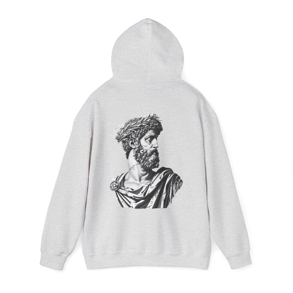 Classical Statue Hoodie — Roman Bust Graphic Back Print