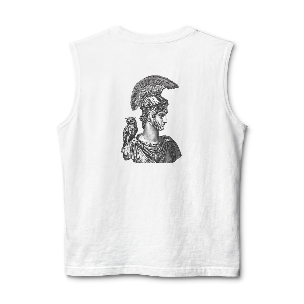 Ancient Greek Warrior Muscle Tank – Athena Helmet Back Print