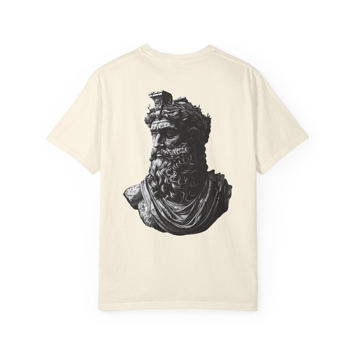 Roman Bust Zeus Graphic T-Shirt — Classical Sculpture Back Print