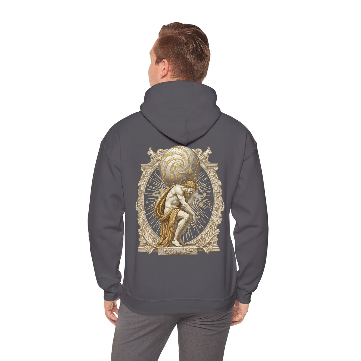 Atlas Hoodie — Greek Titan Mythology Statue Back Print