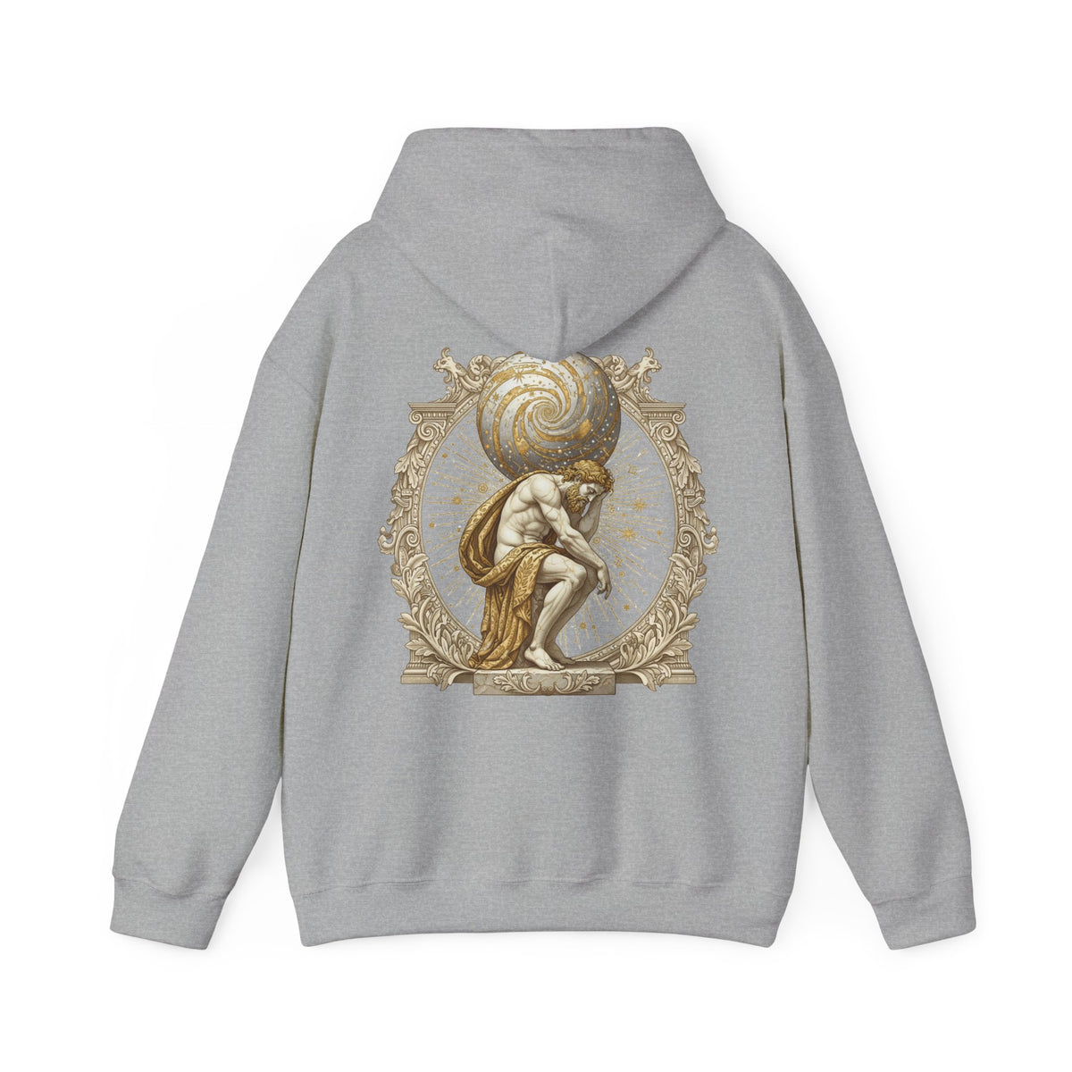 Atlas Hoodie — Greek Titan Mythology Statue Back Print