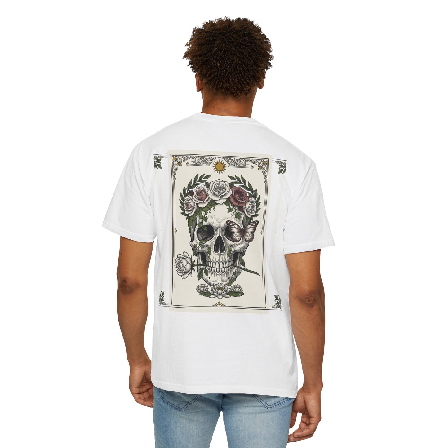 Memento Mori Tee — Skull & Roses Back Print