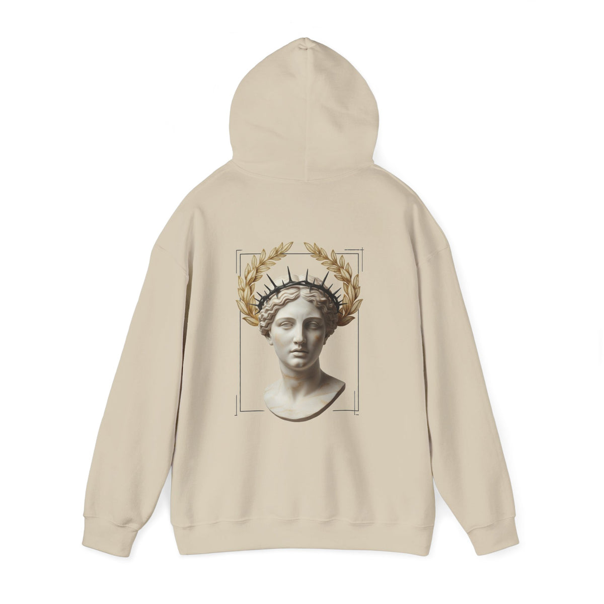 Laurel Relief Hoodie — Carved Roman Bust Classical Sweatshirt