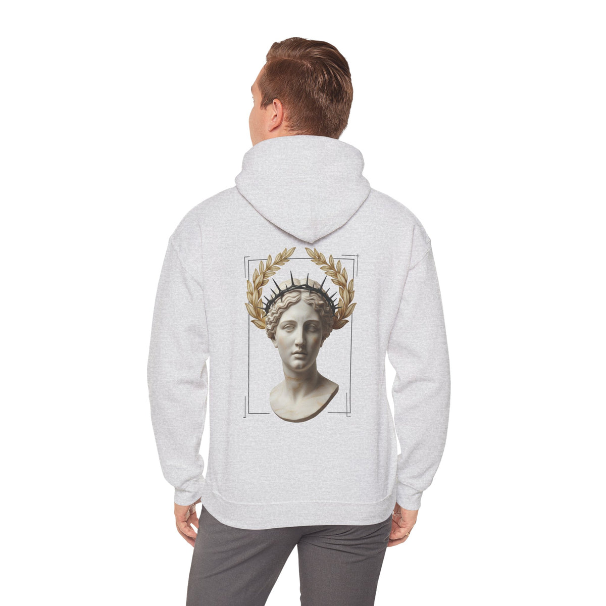 Laurel Relief Hoodie — Carved Roman Bust Classical Sweatshirt